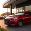 マツダ2のコンパクトカー外観と生産終了後の選択をイメージしたシーン
